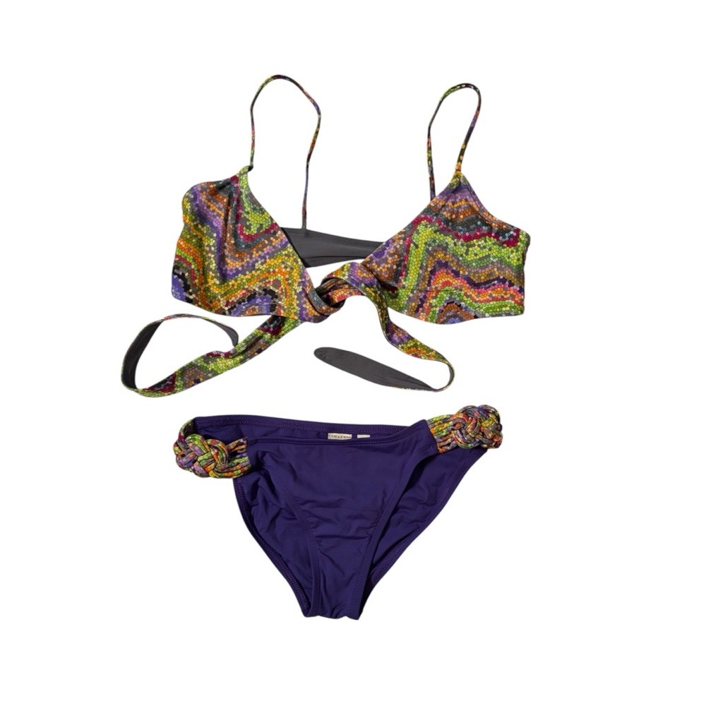 L*Space Colorful Purple Geo Pattern Bikini Set